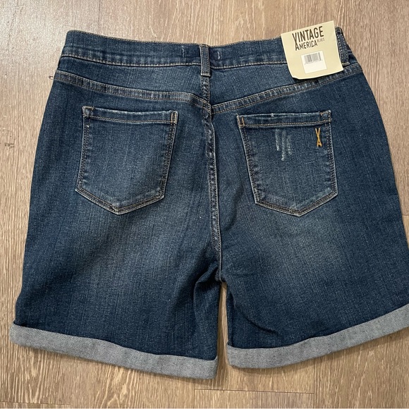 Vintage America Floral Embroidered Boho Jean Shorts Sz 4 New! - Picture 5 of 6